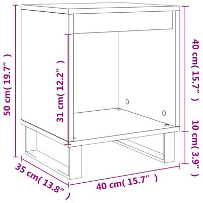 vidaXL Mesita de noche madera de ingeniería gris Sonoma 40x35x50 cm