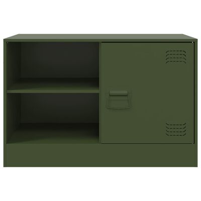 vidaXL Mueble para TV de acero verde oliva 67x39x44 cm