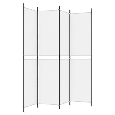 vidaXL Biombo divisor de 4 paneles de tela blanco 200x220 cm