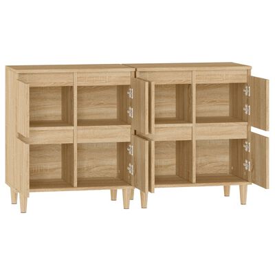 vidaXL Aparadores 2 uds madera contrachapada roble Sonoma 60x35x70 cm