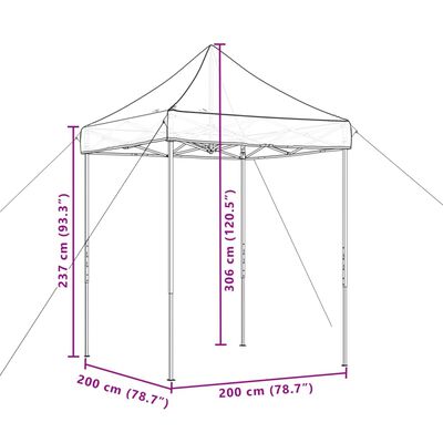 vidaXL Tienda de fiesta plegable Pop-Up burdeos 200x200x306 cm