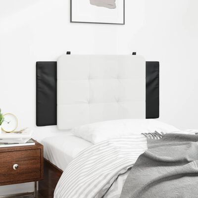 vidaXL Cabecero de cama acolchado cuero sintético blanco negro 100 cm