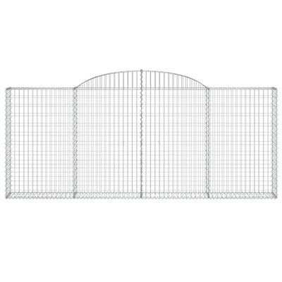 vidaXL Cestas gaviones 10 uds forma de arco hierro 300x30x120/140 cm