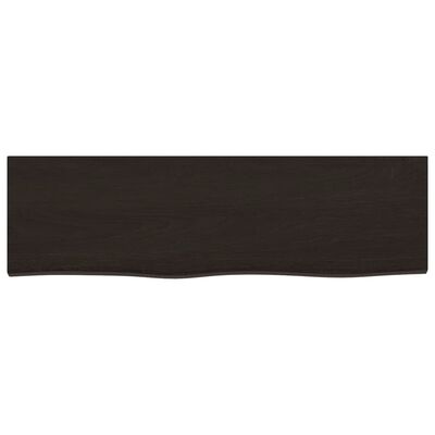 vidaXL Encimera de baño madera tratada marrón oscuro 100x30x(2-6) cm