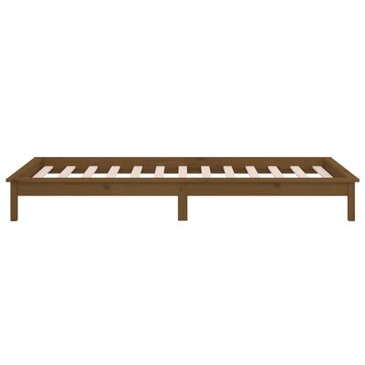 vidaXL Estructura de cama con LED madera maciza marrón miel 100x200 cm