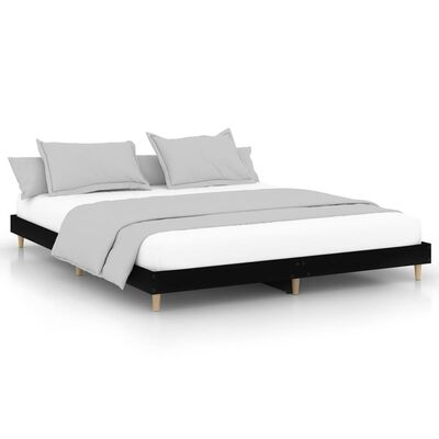 vidaXL Estructura de cama madera de ingeniería negra 160x200 cm