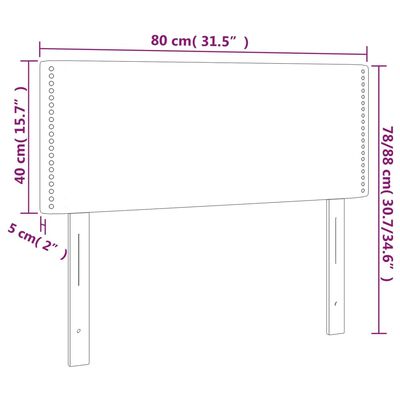 vidaXL Cabecero de tela azul 80x5x78/88 cm