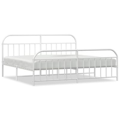 vidaXL Estructura cama sin colchón con estribo metal blanco 193x203 cm