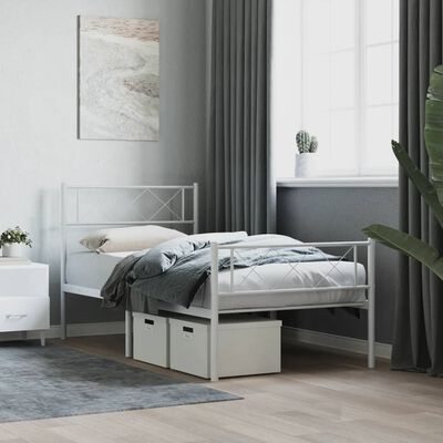 vidaXL Estructura cama sin colchón con estribo metal blanco 80x200 cm