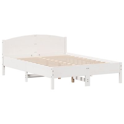 vidaXL Estructura de cama sin colchón madera de pino blanco 135x190 cm