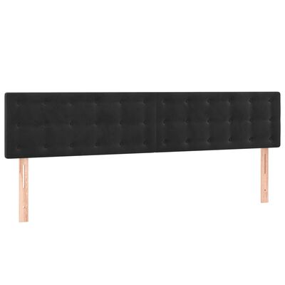 vidaXL Cabecero con LED de terciopelo negro 160x5x78/88 cm