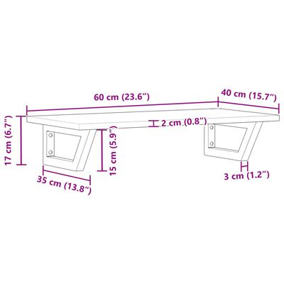 vidaXL Estante de lavabo de pared acero y madera maciza de acacia