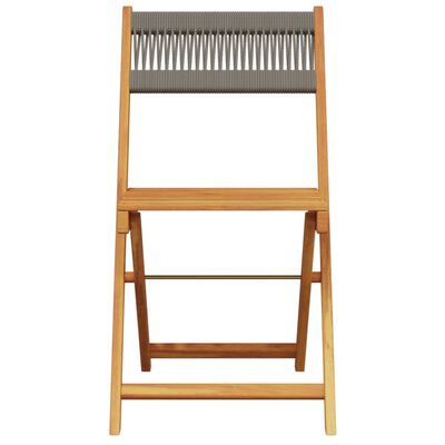 vidaXL Juego de bistro de 3 piezas polipropileno y madera maciza gris