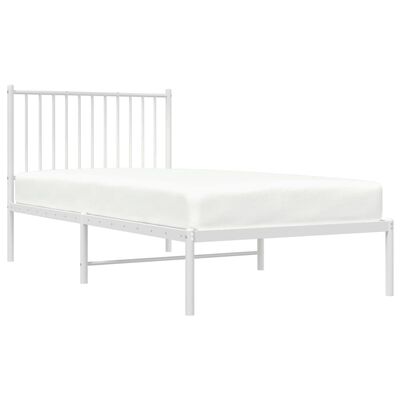 vidaXL Estructura cama sin colchón con cabecero metal blanco 90x190 cm