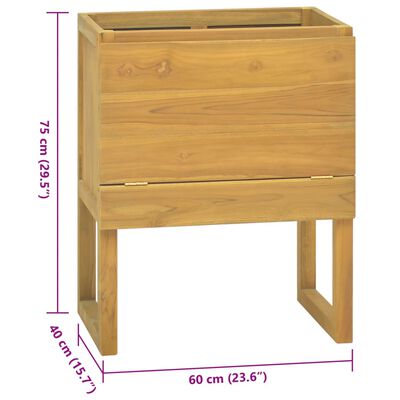 vidaXL Mueble de baño madera maciza de teca 60x40x75 cm