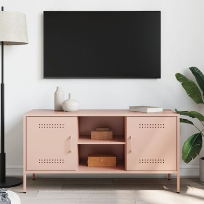 vidaXL Mueble de TV de acero rosa 100,5x39x50,5 cm