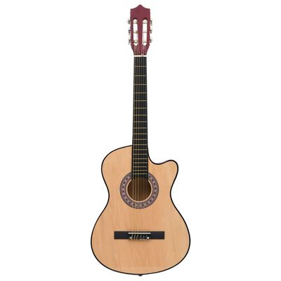 vidaXL Set de guitarra acústica 12 piezas con cutaway 6 cuerdas 38"