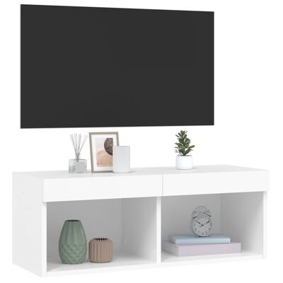 vidaXL Mueble para TV con luces LED blanco 80x30x30 cm