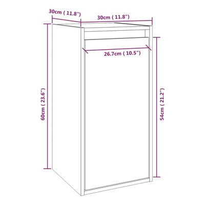 vidaXL Armario de pared 2 uds madera de pino marrón miel 30x30x60 cm