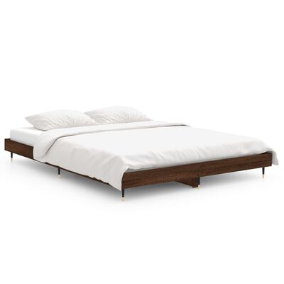 vidaXL Estructura de cama sin colchón madera marrón roble 140x190 cm