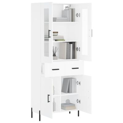 vidaXL Aparador alto madera contrachapada blanco 69,5x34x180 cm