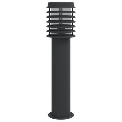 vidaXL Lámpara de suelo de exterior acero inoxidable negro 60 cm