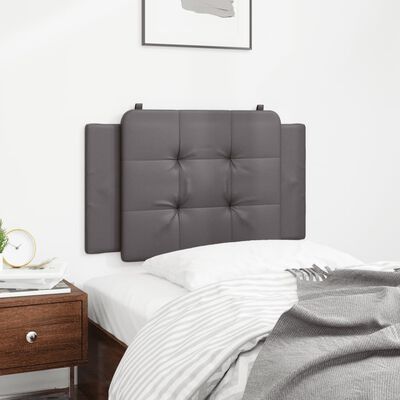 vidaXL Cabecero de cama acolchado cuero sintético gris 90 cm