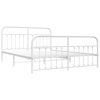 vidaXL Estructura cama sin colchón con estribo metal blanco 183x213 cm