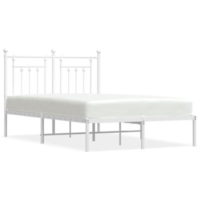 vidaXL Estructura de cama de metal con cabecero blanca 135x190 cm