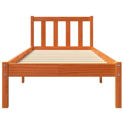 vidaXL Estructura de cama sin colchón madera maciza marrón 75x190 cm