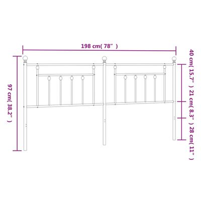 vidaXL Cabecero de metal negro 193 cm