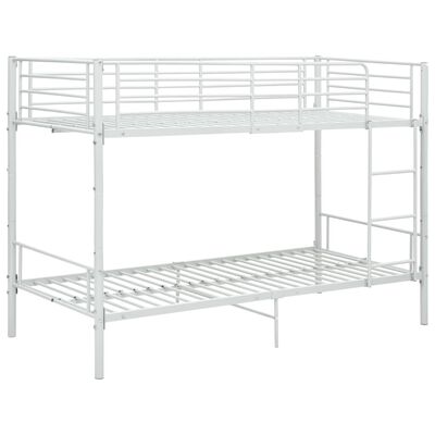 vidaXL Cama litera de metal blanca 90x200 cm