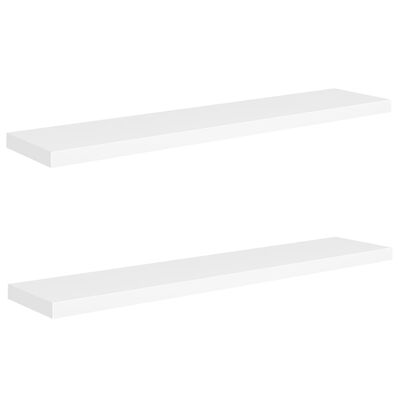 vidaXL Estantes flotantes de pared 2 uds MDF blanco 120x23,5x3,8 cm