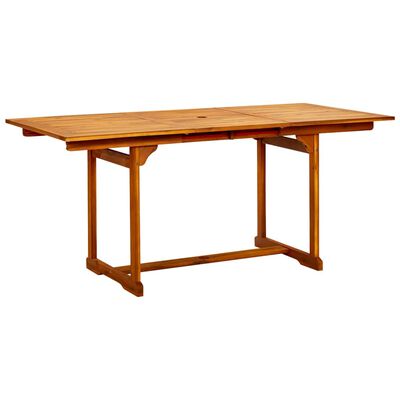 vidaXL Mesa de comedor jardín madera maciza acacia (120-170)x80x75 cm