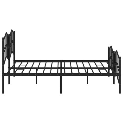 vidaXL Estructura cama sin colchón con estribo metal negro 193x203 cm