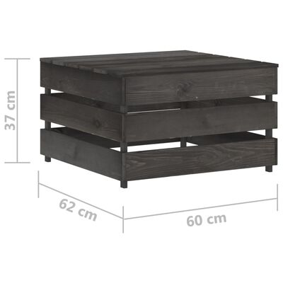 vidaXL Set de muebles de jardín 12 pzas madera de pino impregnada gris