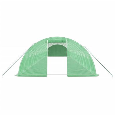 vidaXL Invernadero con estructura de acero verde 56 m² 14x4x2 m