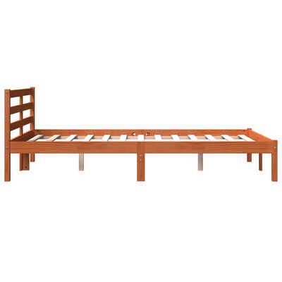 vidaXL Cama sin colchón madera maciza pino marrón cera 150x200 cm