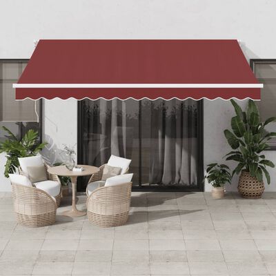 vidaXL Toldo retráctil automático burdeos 400x300 cm