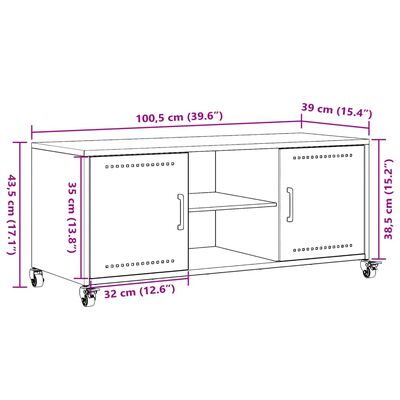 vidaXL Mueble de TV acero rosa 100,5x39x43,5 cm