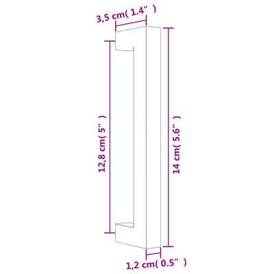 vidaXL Tiradores para armarios 20 uds acero inoxidable negro 128 mm