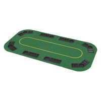 vidaXL Superficie de póker 8 jugadores plegable en 4 rectangular verde