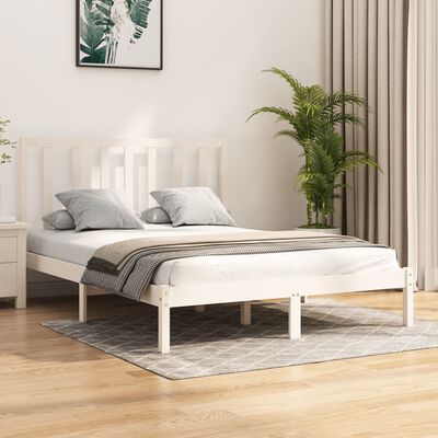 vidaXL Estructura de cama madera maciza de pino blanca 120x200 cm