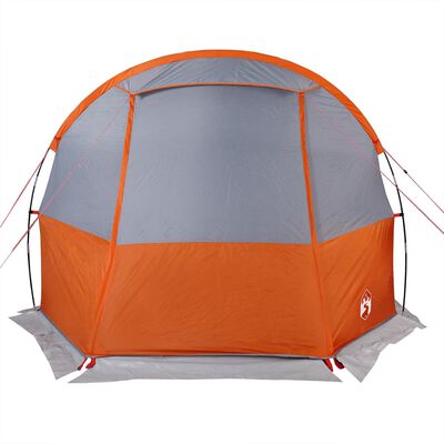 vidaXL Tienda de camping con túnel 4 personas impermeable gris naranja