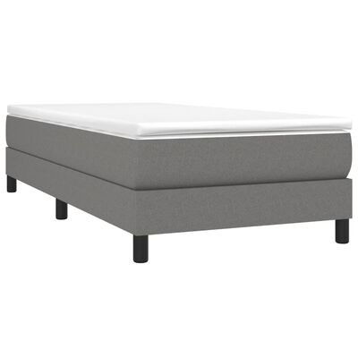 vidaXL Cama box spring con colchón tela gris oscuro 90x200 cm