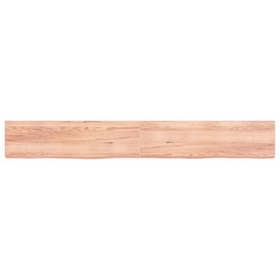 vidaXL Encimera baño madera maciza tratada marrón claro 220x30x(2-6)cm