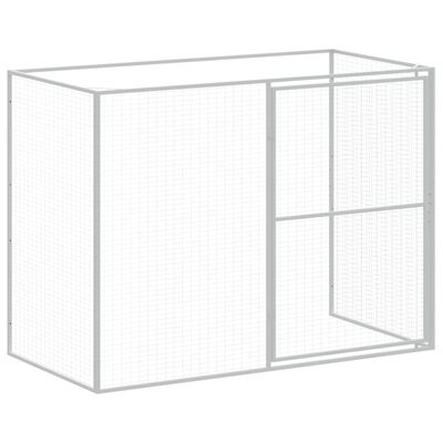 vidaXL Caseta perros con corral acero galvanizado gris 214x865x181 cm