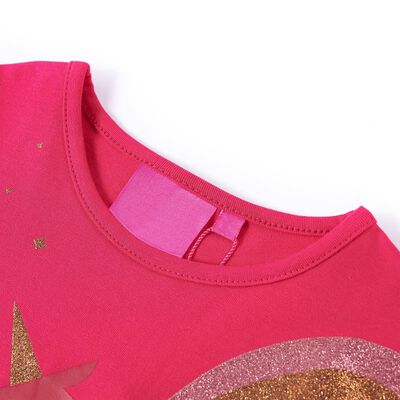 Camiseta infantil de manga larga rosa brillante 92