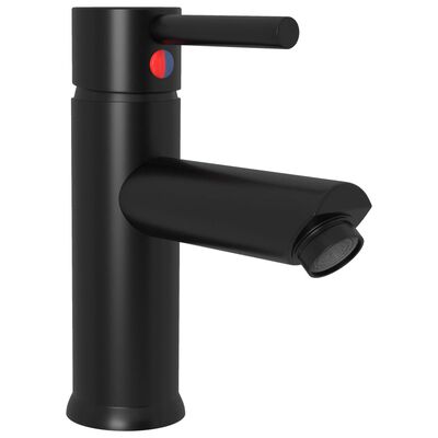 vidaXL Grifo para lavabo de baño acabado negro 130x176 mm