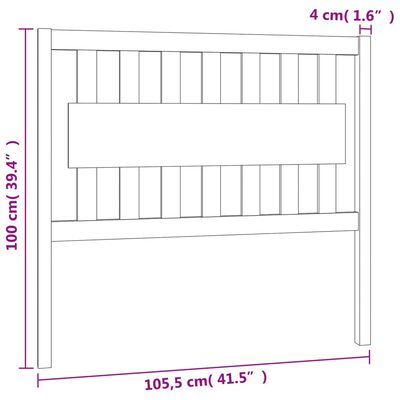 vidaXL Cabecero de cama madera maciza de pino negro 105,5x4x100 cm